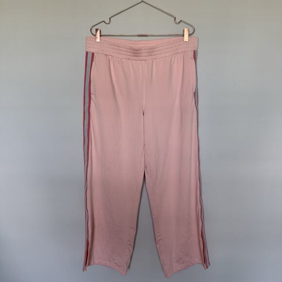 Aerie Womens Wide Leg Track Pants XL Pink Lounge Comfort Y2K Striped Girlcore - Picture 1 of 5